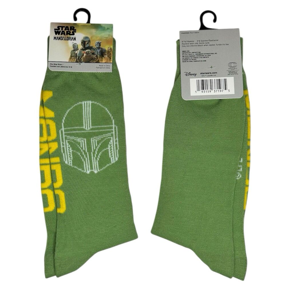 1x Star Wars Mandalorian Novelty Crew Socks Adult Set Size 6-12